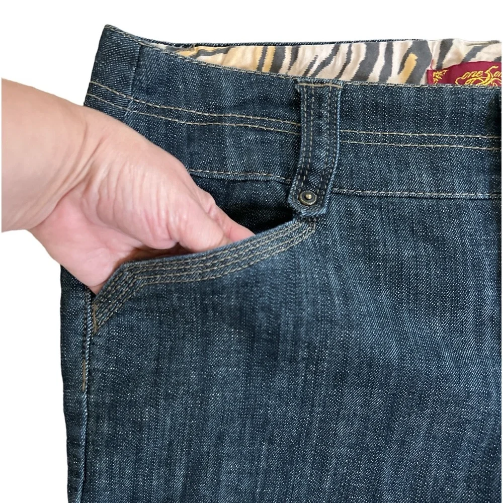 One 5 One Blue Chambray‎ Jean Bermuda Shorts Size: 14 NWOT